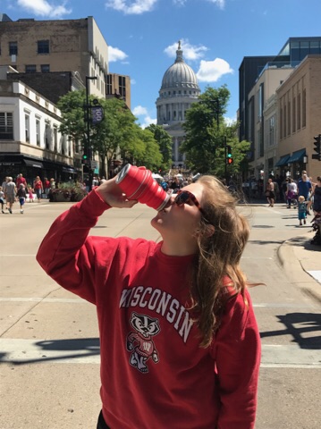 college student hydrating with Hydaway